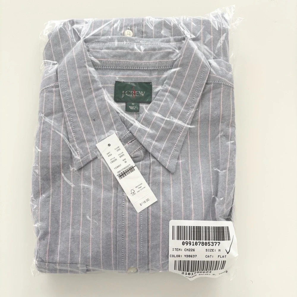 NWT J. Crew Classic Oxford Two-pocket Workshirt Gray